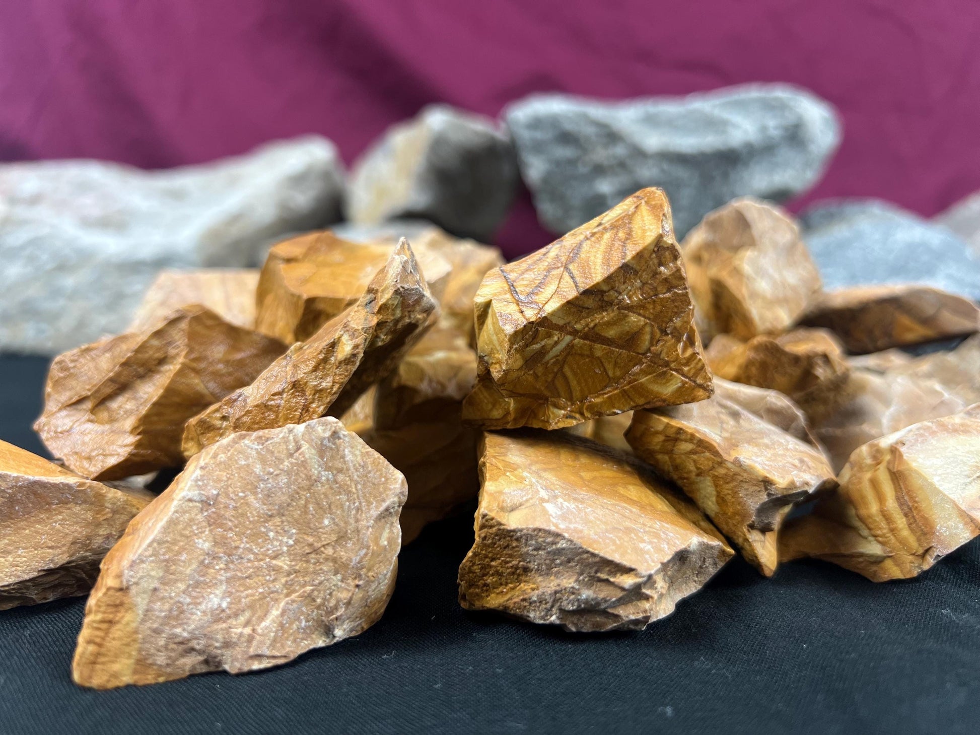 Raw Owyhee Jasper Picture Jasper Natural Palm Stone Smooth Polished Carved Crystal Worry Anxiety Distraction Meditation Christmas Xmas Gift