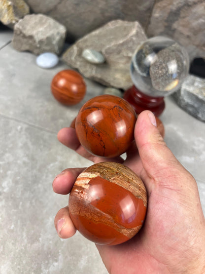 Red Jasper Sphere: Polished Egyptian Stone, Home Decor, Meditation Aid