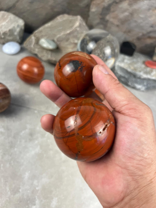 Red Jasper Sphere: Polished Egyptian Stone, Home Decor, Meditation Aid