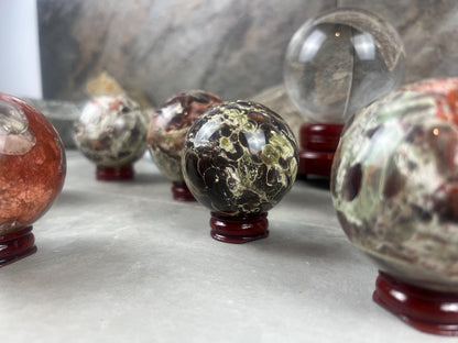 Banded Cherokee Agate Sphere, Reflective Home Decor Stone