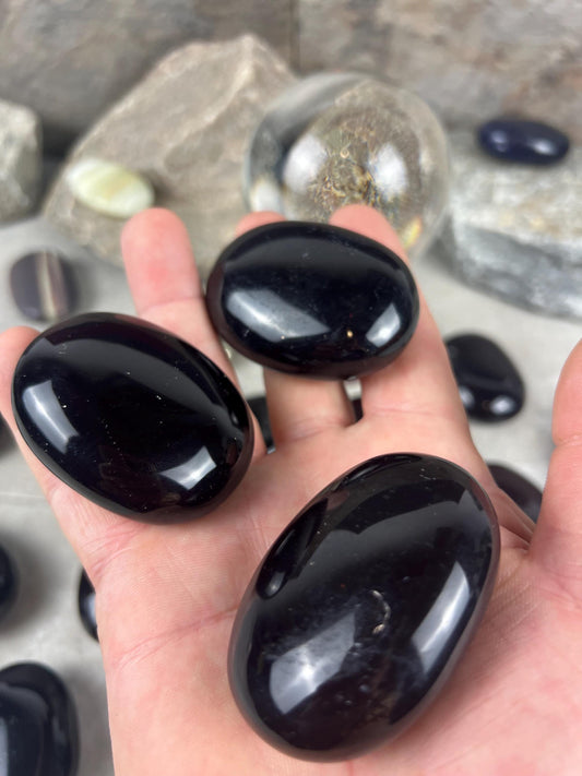 Resonance Blood Quartz Carved Crystal Sculpture: Anxiety Relief, Meditation Stone Home Decor Worry Pocket Stress Anxiety Palm Stone