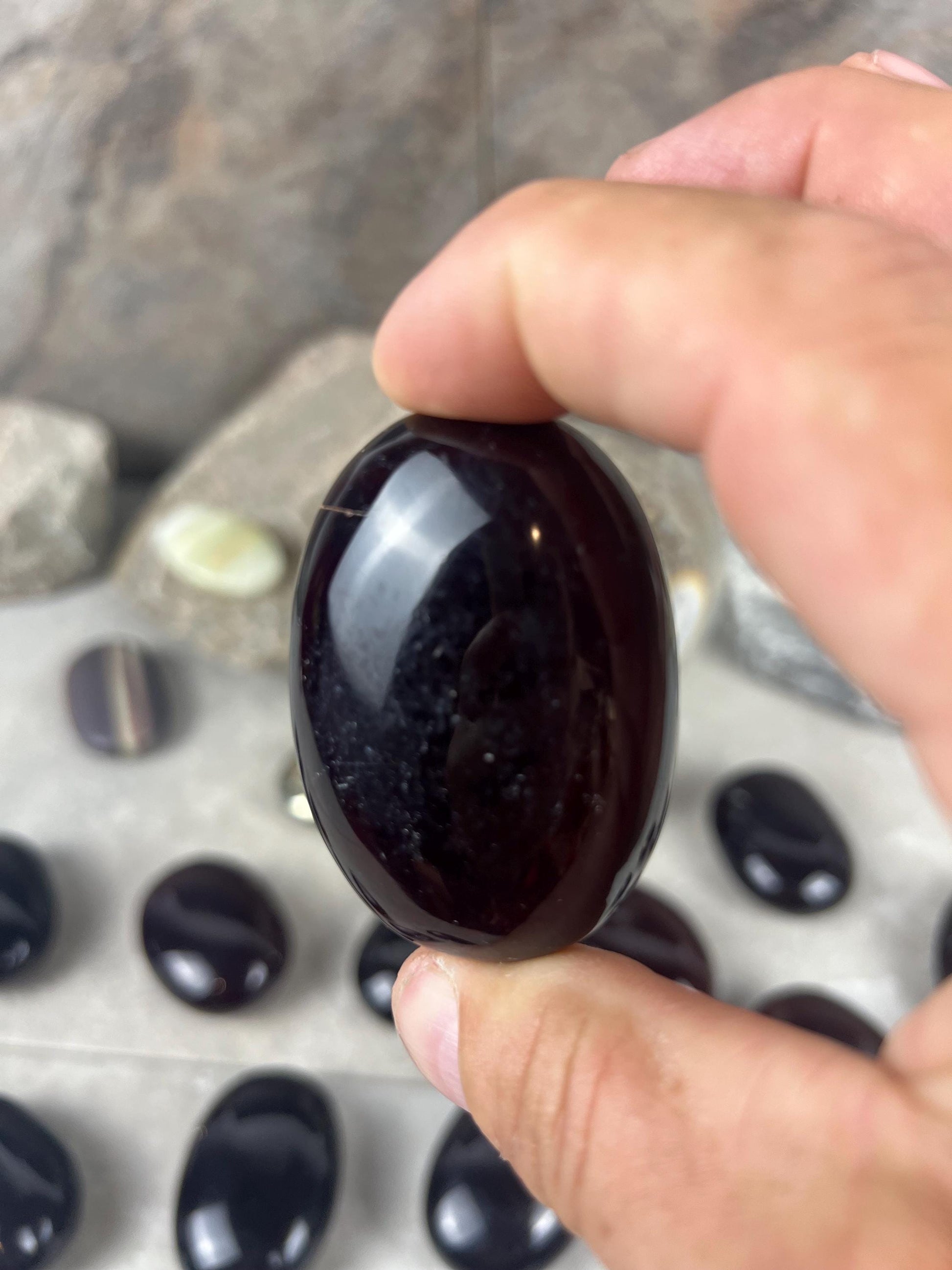 Resonance Blood Quartz Carved Crystal Sculpture: Anxiety Relief, Meditation Stone Home Decor Worry Pocket Stress Anxiety Palm Stone
