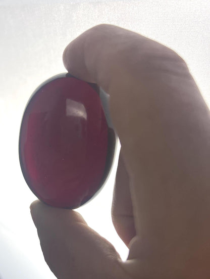 Resonance Blood Quartz Carved Crystal Sculpture: Anxiety Relief, Meditation Stone Home Decor Worry Pocket Stress Anxiety Palm Stone