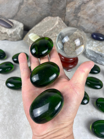 Prasiolite Green Quartz Palm Stone: Anxiety Relief Meditation Gift Home Decor Worry Pocket Stress Anxiety Palm Stone
