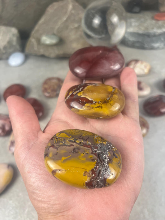 Mooka Creek Mookaite Jasper Palm Stone: Polished Worry Stone, Chakra Healing