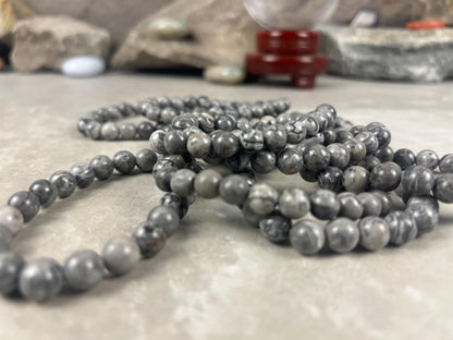 Natural Gemstone Bead Bracelet, Unisex Healing Crystal Jewelry Home Decor Worry Pocket Stress Anxiety Palm Stone