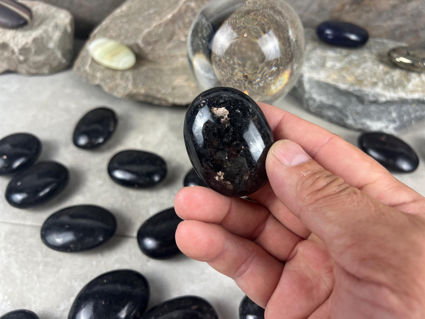 Galaxy Copper Palm Stone: Congolese Crystal for Meditation & Anxiety Home Decor Worry Pocket Stress Anxiety Palm Stone