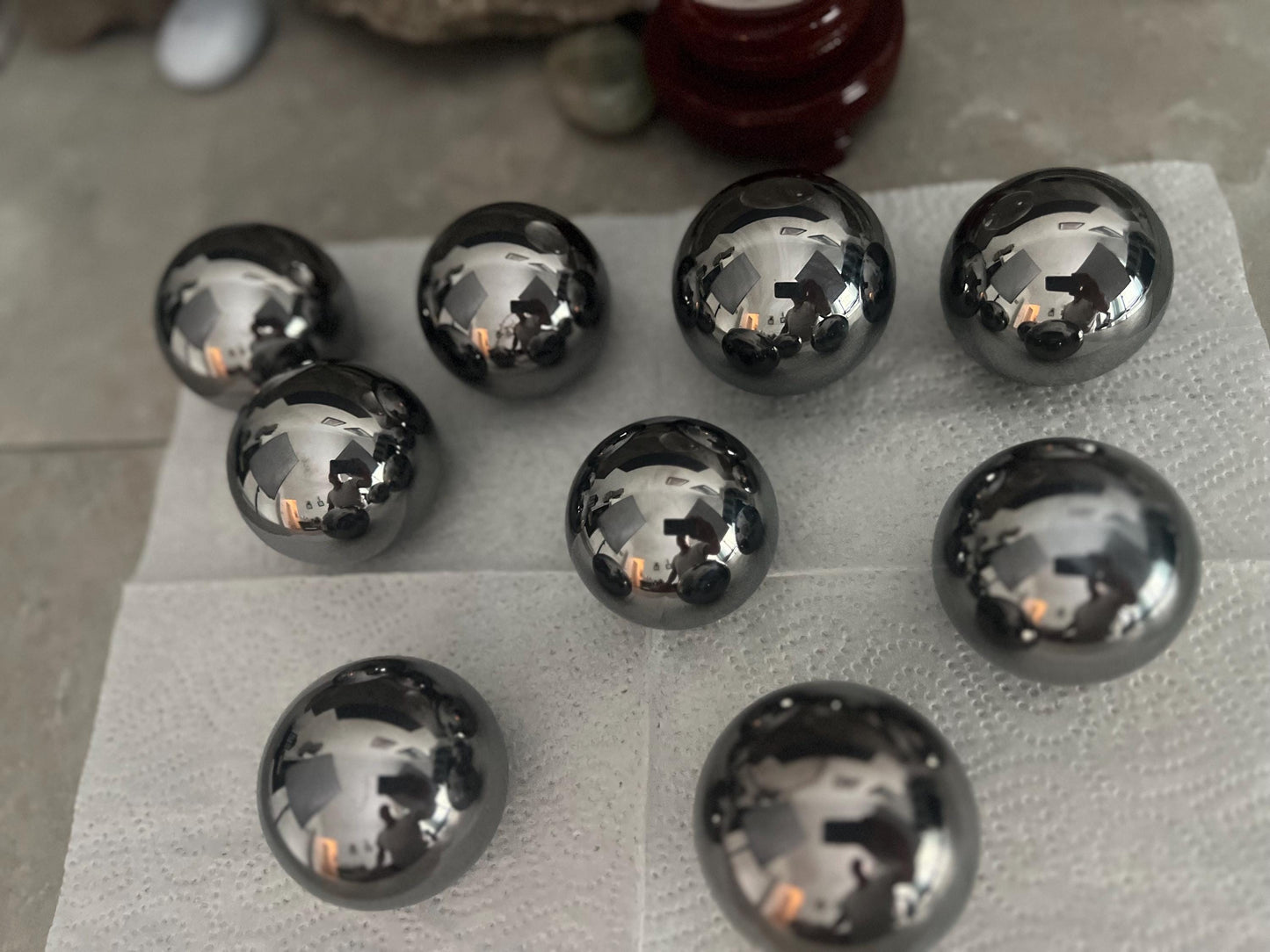 High Frequency Terahertz Sphere Stone: Reflective Home Decor, Focus Aid