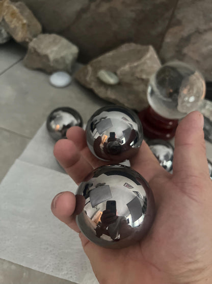 High Frequency Terahertz Sphere Stone: Reflective Home Decor, Focus Aid