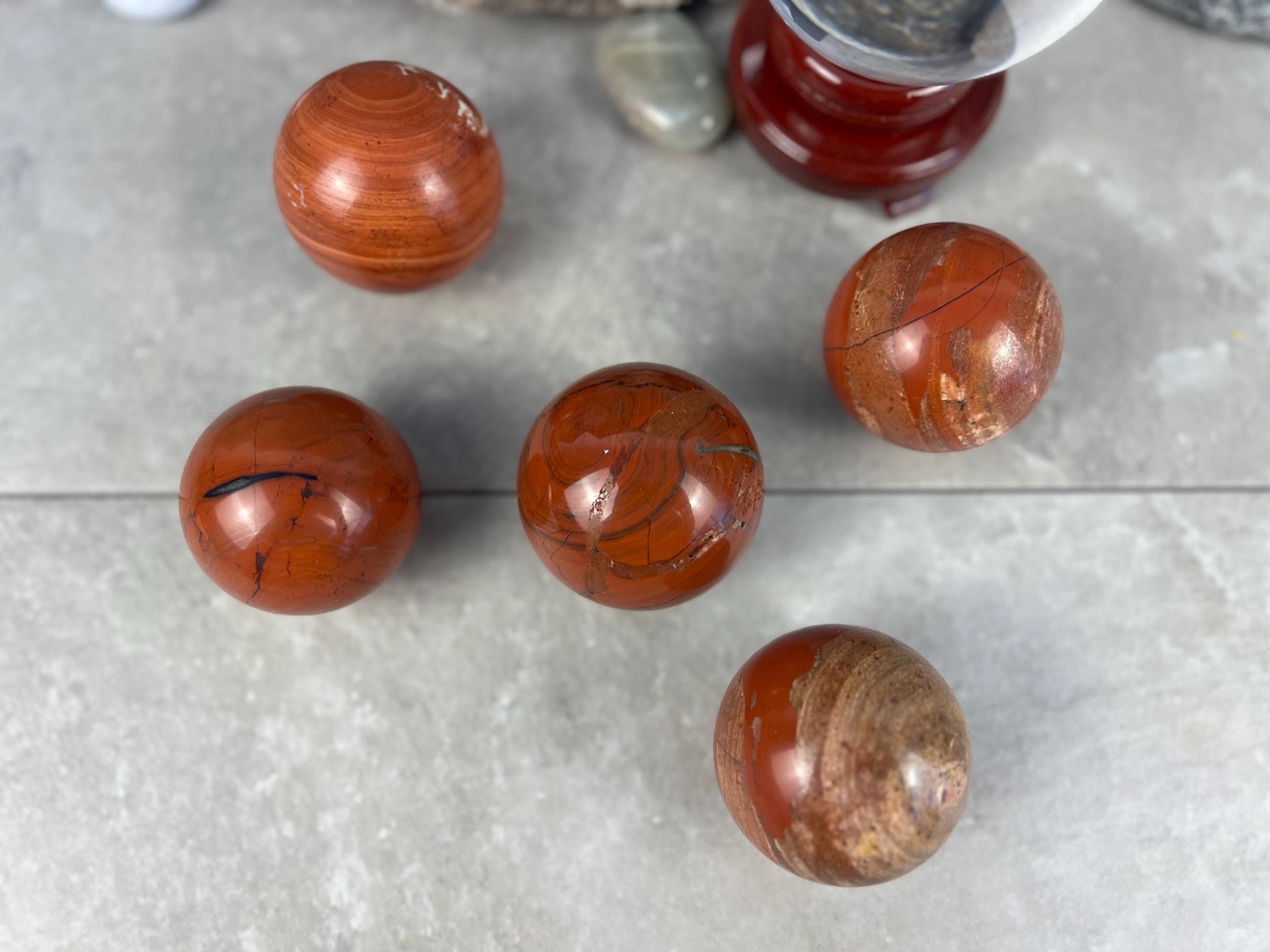 Egyptian Red Jasper Sphere Stone Reflective Home Decor Focus Aid Home Decor Pocket Desktop Gift Meditation Christmas Gifts