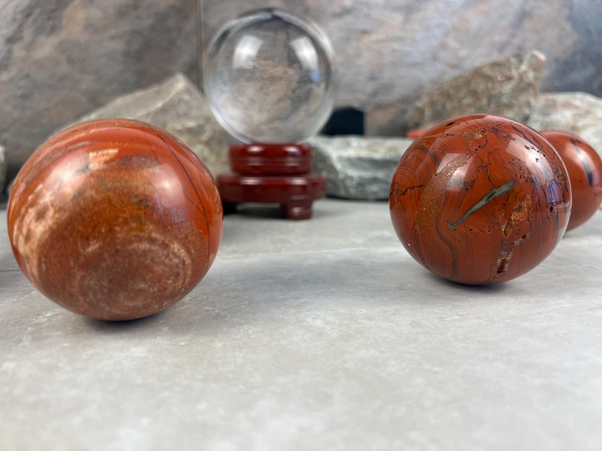 Egyptian Red Jasper Sphere Stone Reflective Home Decor Focus Aid Home Decor Pocket Desktop Gift Meditation Christmas Gifts