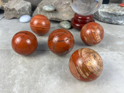 Red Jasper Sphere: Polished Egyptian Stone, Home Decor, Meditation Aid