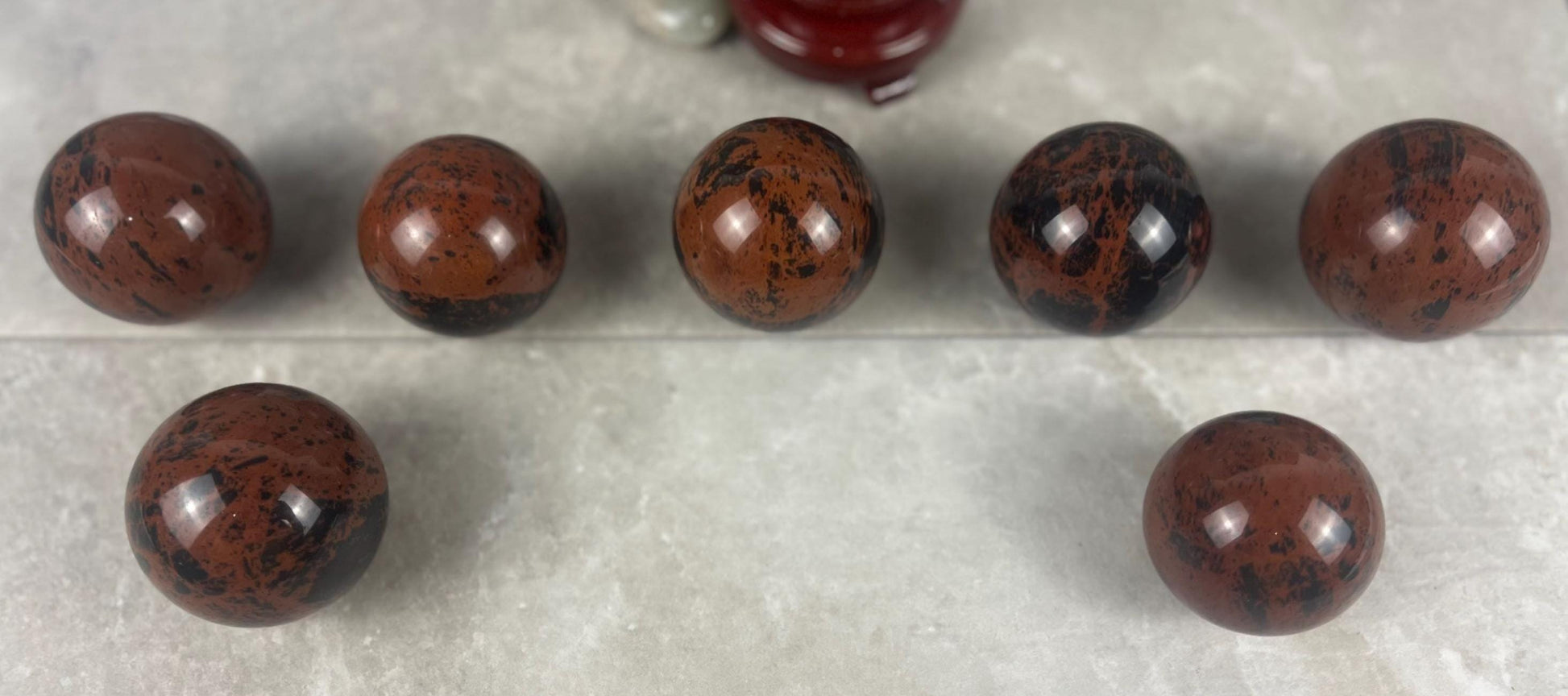 Oregon Mahogany Obsidian Sphere: Reflective Stone Decor, Focus Aid