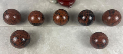 Oregon Mahogany Obsidian Sphere: Reflective Stone Decor, Focus Aid