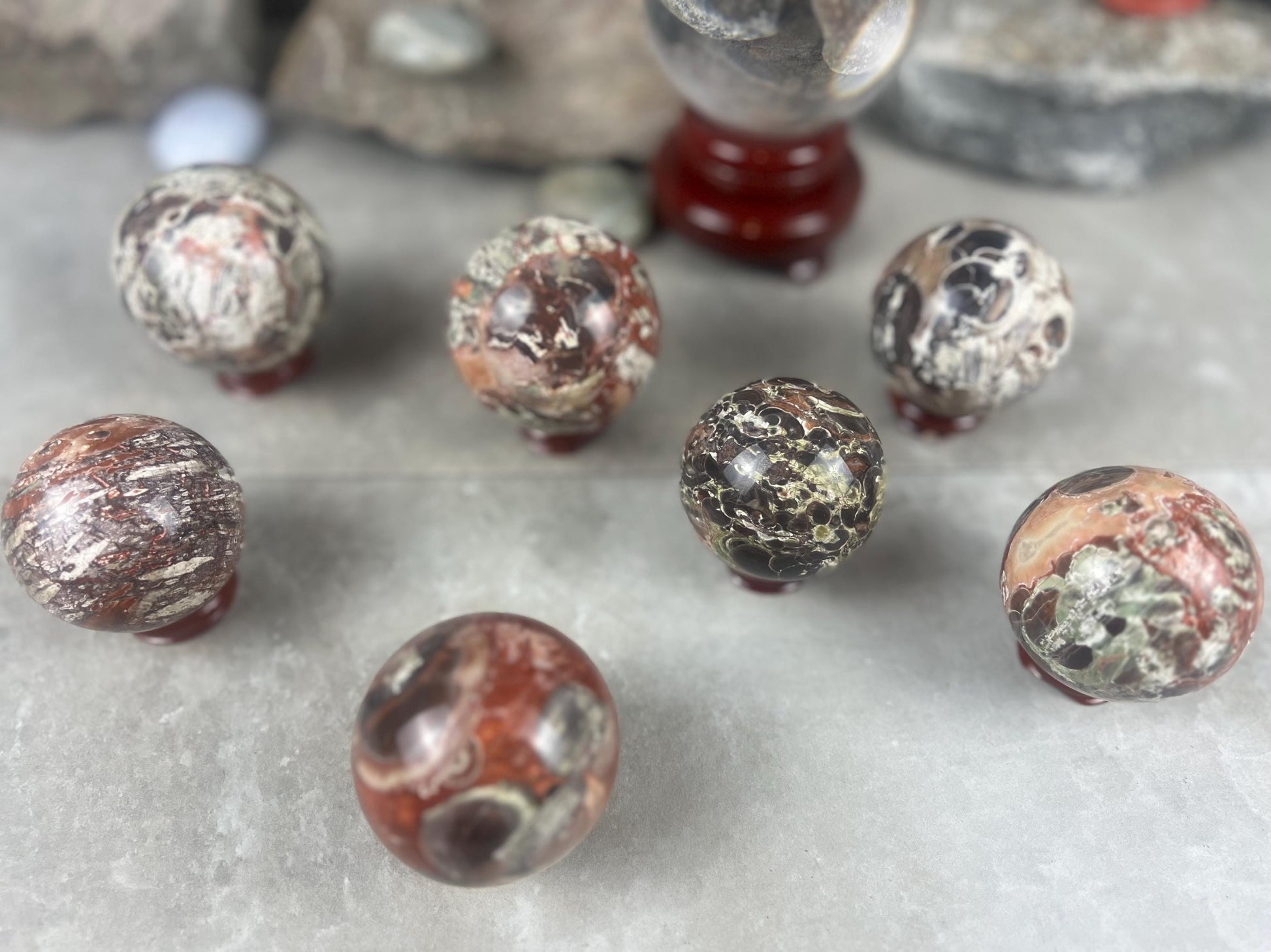 Cherokee Agate Sphere Home Decor Christmas XSmas Birthday Gift Reflective Home Decor Stone