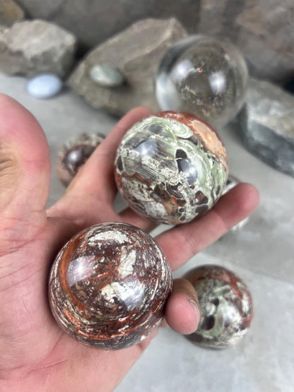 Banded Cherokee Agate Sphere, Reflective Home Decor Stone