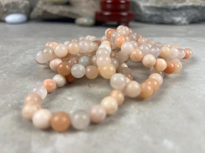 Natural Gemstone Bead Bracelet, Unisex Healing Crystal Jewelry Home Decor Worry Pocket Stress Anxiety Palm Stone