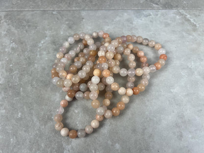 Natural Gemstone Bead Bracelet, Unisex Healing Crystal Jewelry Home Decor Worry Pocket Stress Anxiety Palm Stone