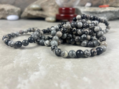 Natural Gemstone Bead Bracelet, Unisex Healing Crystal Jewelry Home Decor Worry Pocket Stress Anxiety Palm Stone