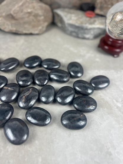 Egyptian Polished Hematite Palm Stone: Anxiety Worry Meditation Decor Home Decor Worry Pocket Stress Anxiety Palm Stone