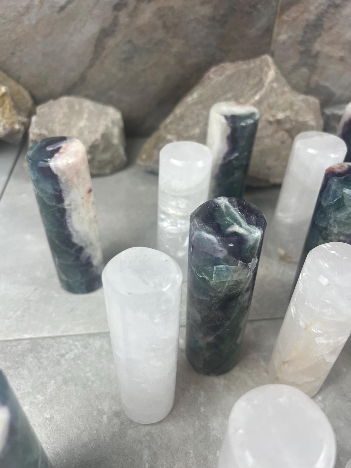 Chihuahua Mexico Rainbow Fluorite Crystal Rods for Focus Anxiety Meditation Christmas Polished Birthday Gift