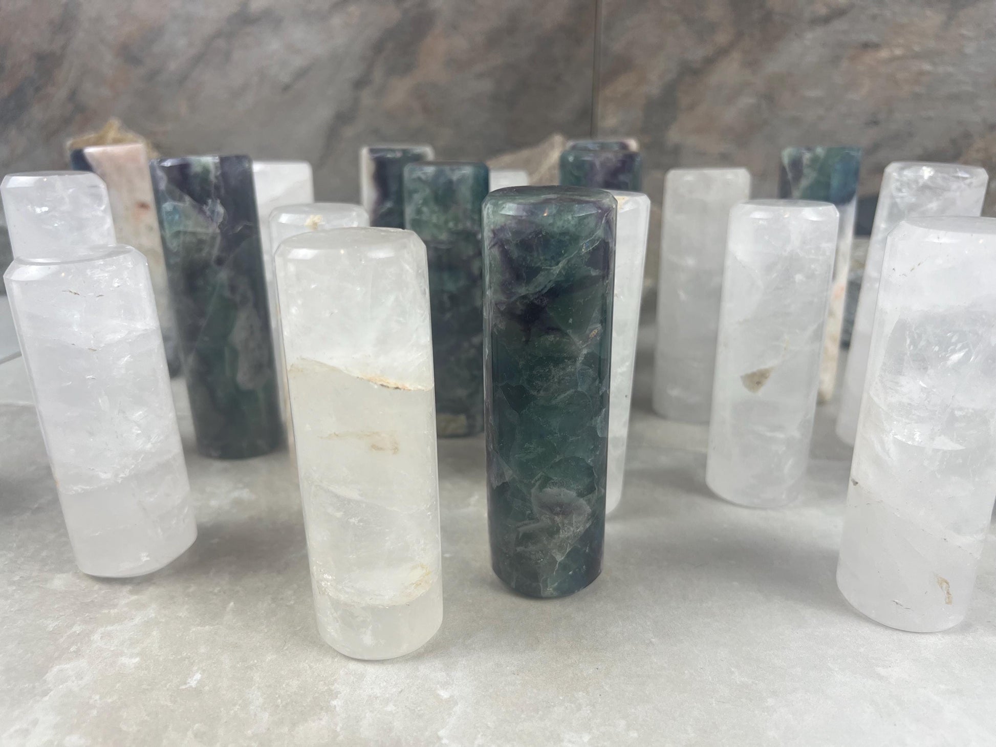 Chihuahua Mexico Rainbow Fluorite Crystal Rods for Focus Anxiety Meditation Christmas Polished Birthday Gift