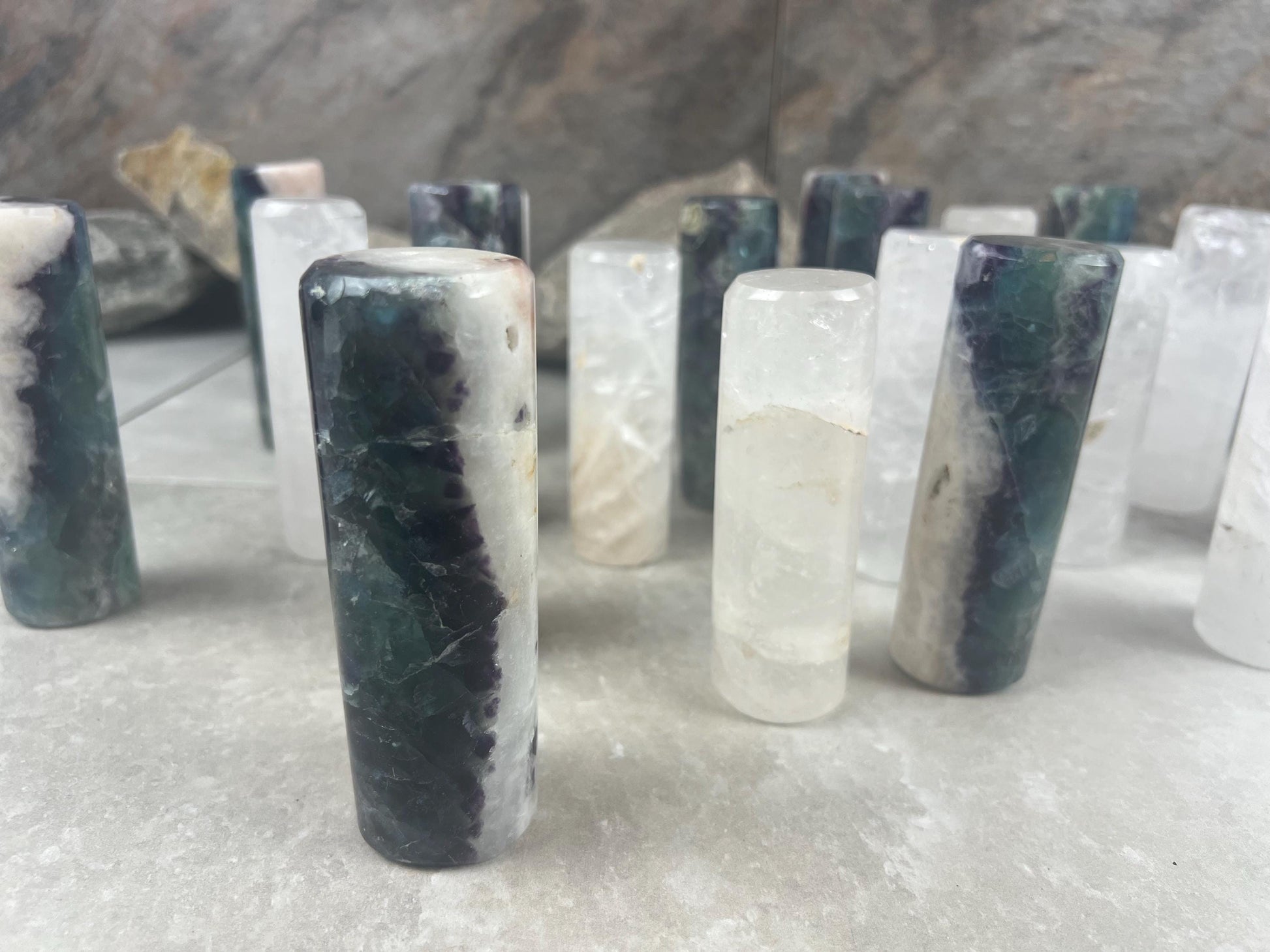 Chihuahua Mexico Rainbow Fluorite Crystal Rods for Focus Anxiety Meditation Christmas Polished Birthday Gift