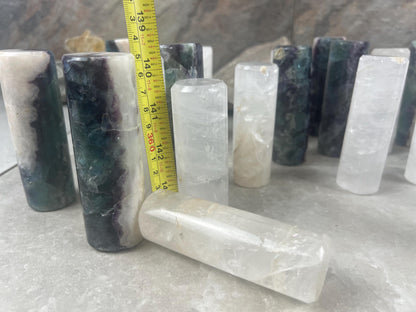 Chihuahua Mexico Rainbow Fluorite Crystal Rods for Focus Anxiety Meditation Christmas Polished Birthday Gift