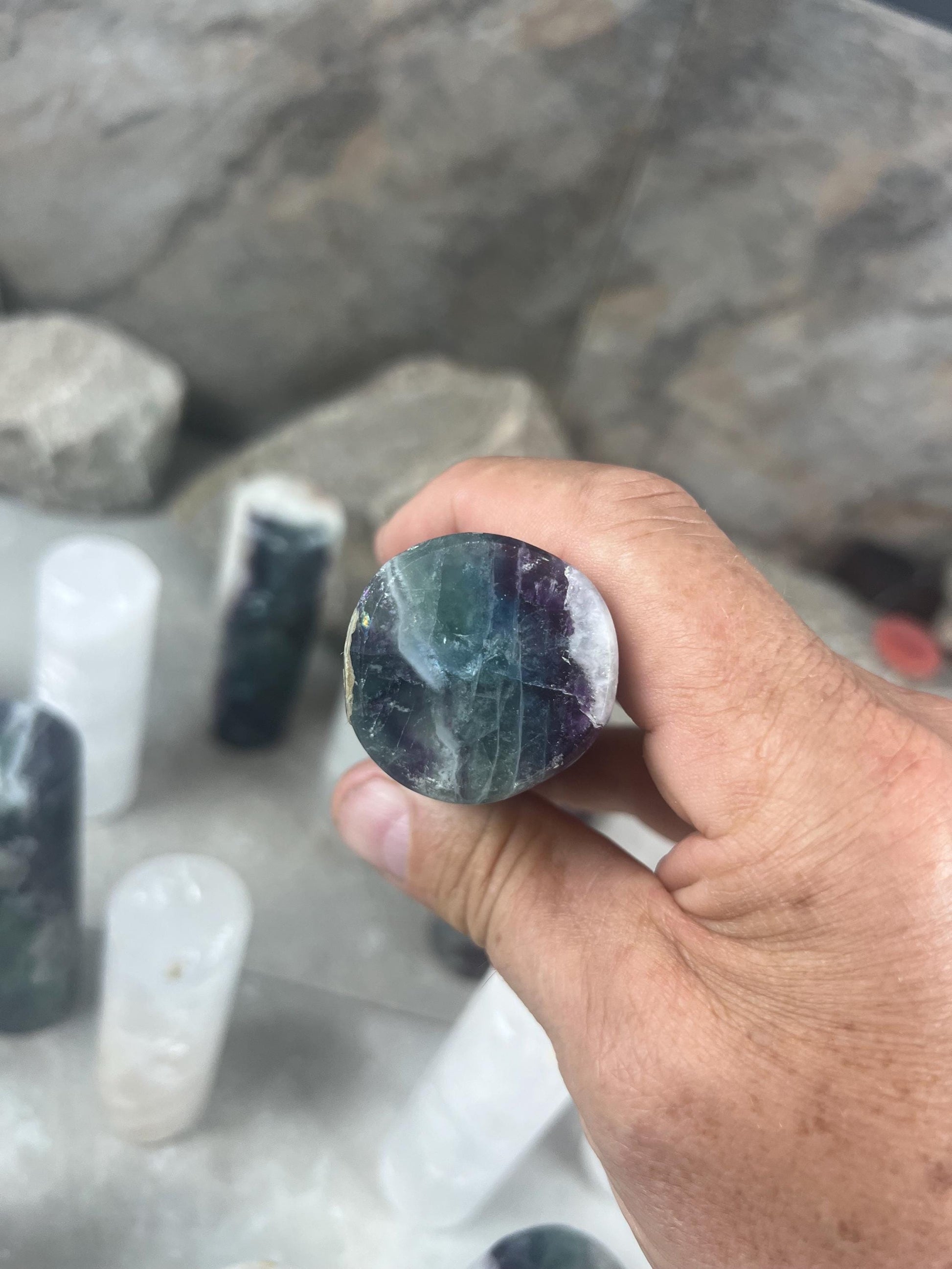 Chihuahua Mexico Rainbow Fluorite Crystal Rods for Focus Anxiety Meditation Christmas Polished Birthday Gift