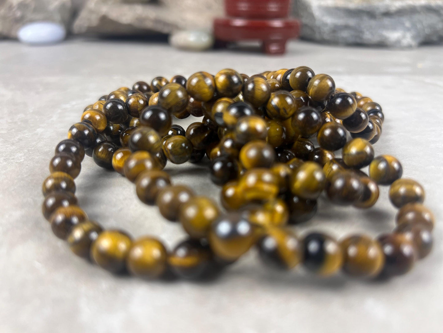 Natural Gemstone Bead Bracelet, Unisex Healing Crystal Jewelry