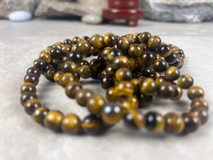 Natural Gemstone Bead Bracelet, Unisex Healing Crystal Jewelry