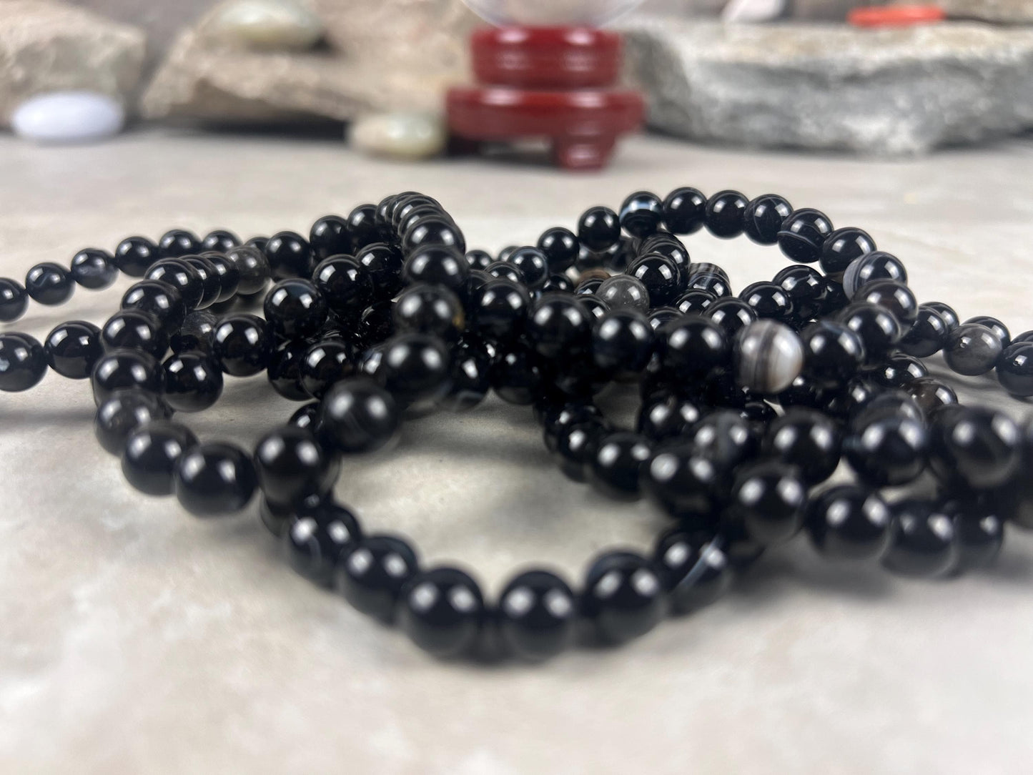 Natural Gemstone Bead Bracelet, Unisex Healing Crystal Jewelry