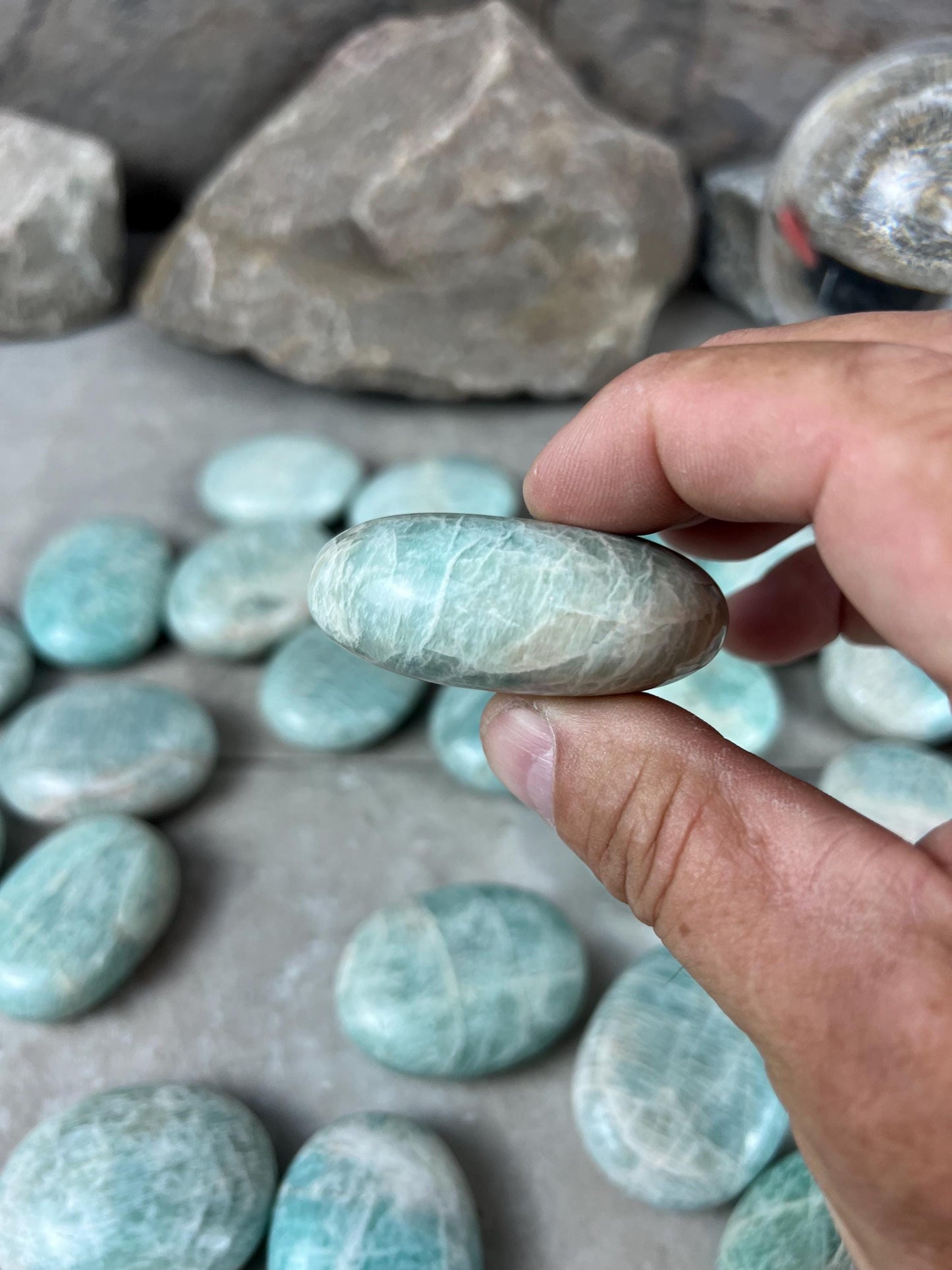 San Juan Colorado Amazonite Palm Stone Worry Pocket Stress Anxiety Home Decor Anxiety Pocket Stone