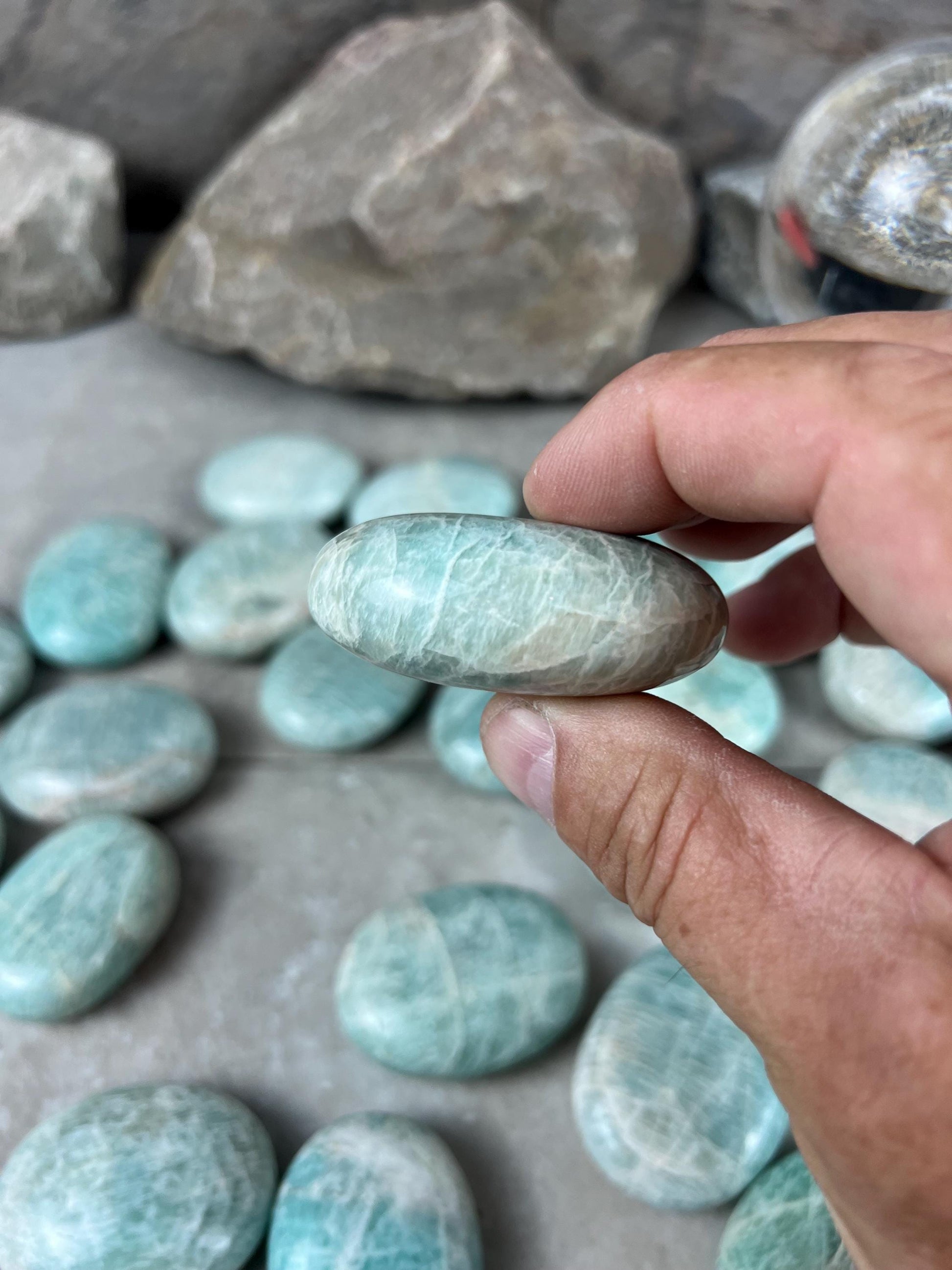 San Juan Colorado Amazonite Palm Stone Worry Pocket Stress Anxiety Home Decor Anxiety Pocket Stone