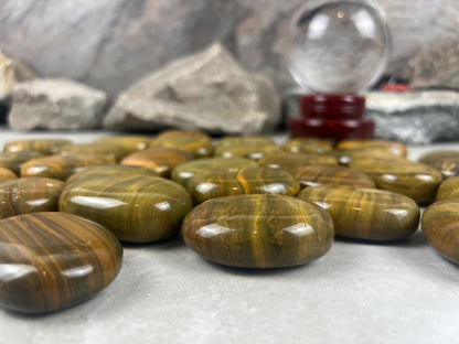 Madagascan Yellow Banded Ocean Jasper Palm Stone: Polished Worry Stone Home Decor Worry Pocket Stress Anxiety Palm Stone