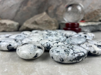 Canadian White Labradorite Palm Stone: Polished Worry Stone Home Decor Worry Pocket Stress Anxiety Palm Stone