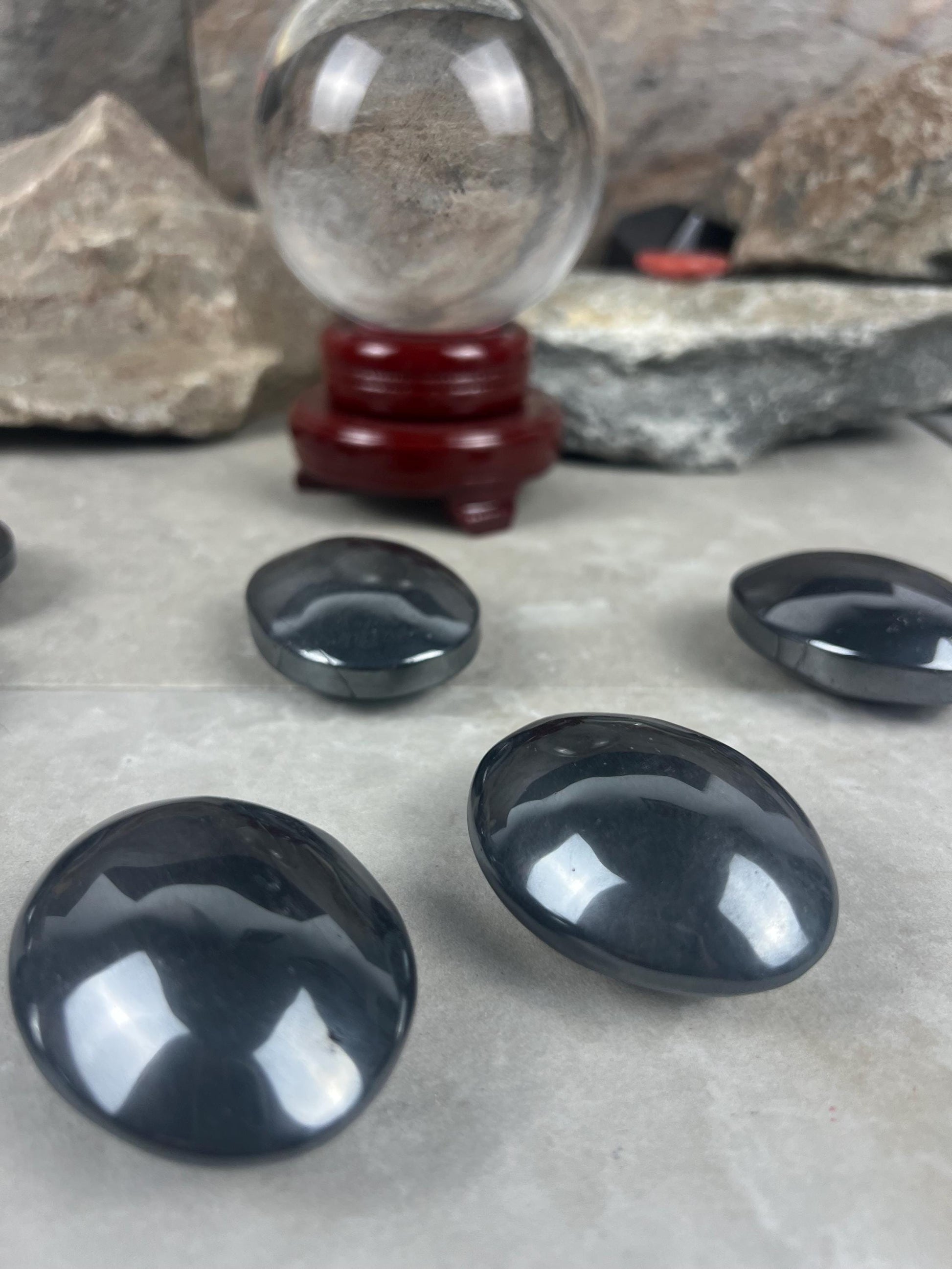 Pilbara Australian Dense Polished Hematite Palm Stone Anxiety Worry Meditation Decor Home Decor Worry Pocket Stress Anxiety Palm Stone