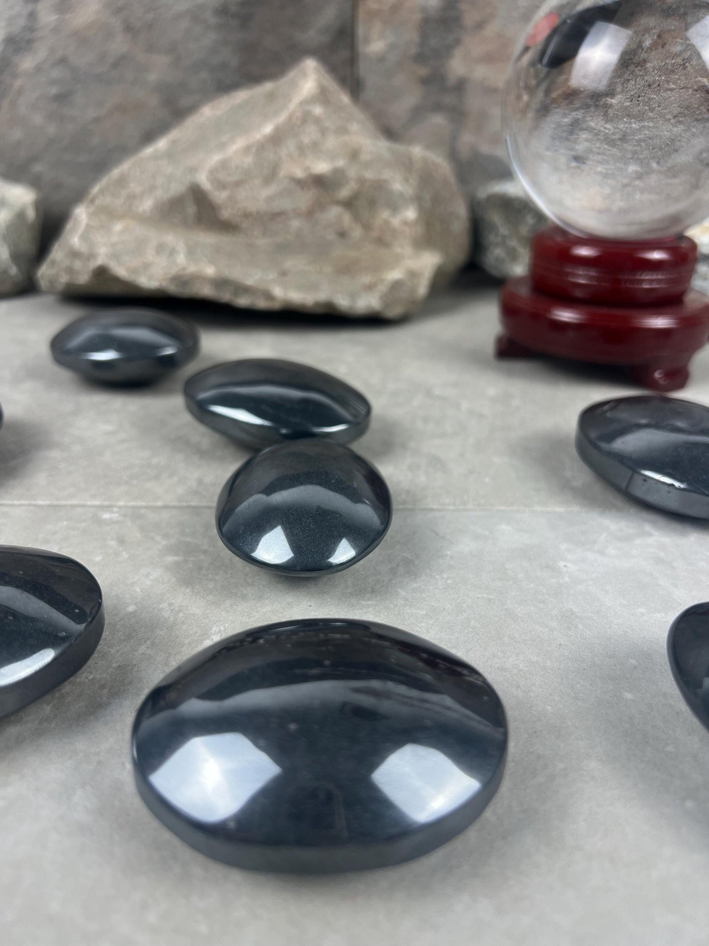 Pilbara Australian Dense Polished Hematite Palm Stone Anxiety Worry Meditation Decor Home Decor Worry Pocket Stress Anxiety Palm Stone