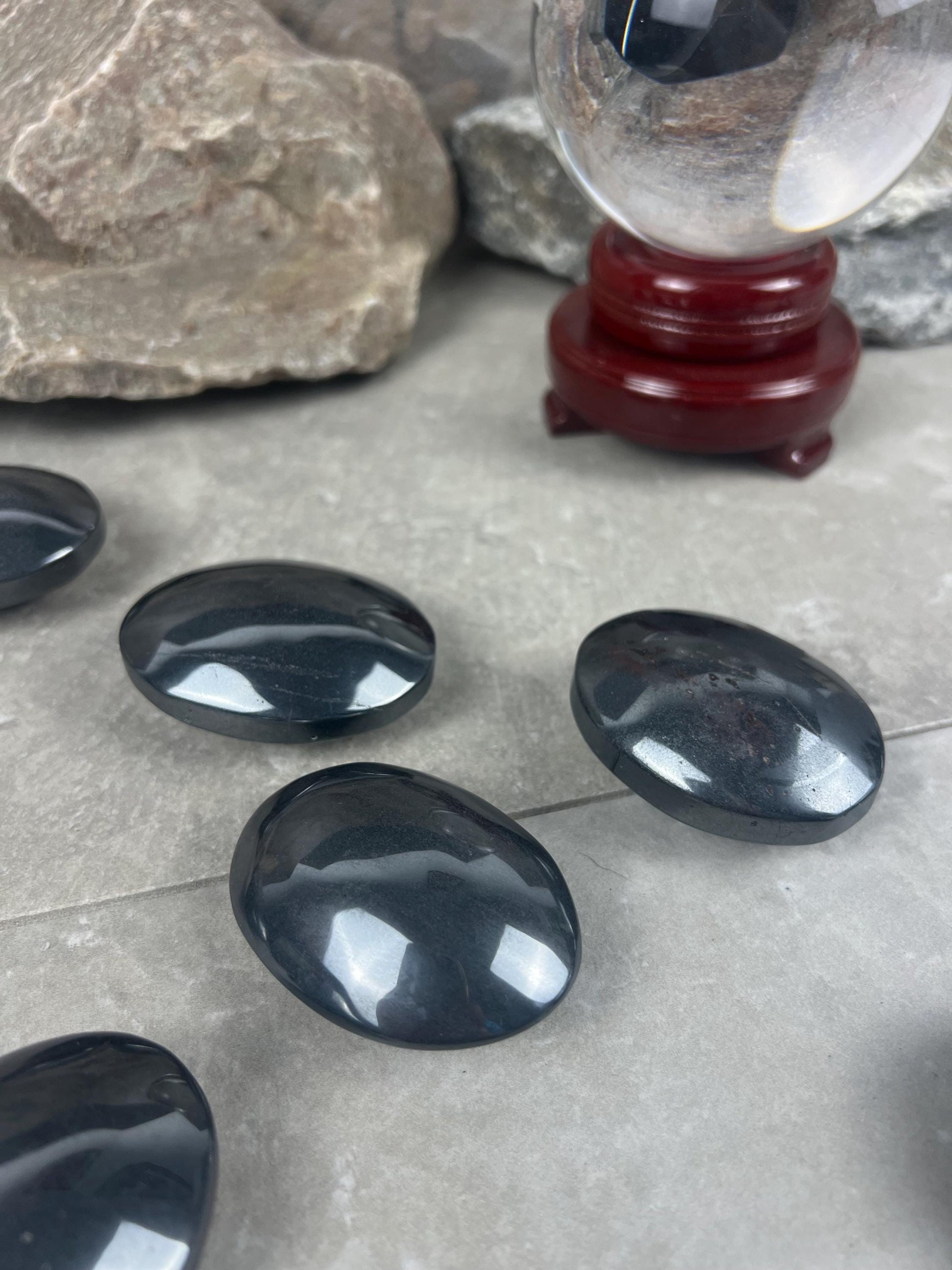 Pilbara Australian Dense Polished Hematite Palm Stone Anxiety Worry Meditation Decor Home Decor Worry Pocket Stress Anxiety Palm Stone