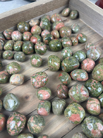 Unakite Tumble Stone: Polished Anxiety Worry Palm Crystal Home Decor Worry Pocket Stress Anxiety Palm Stone