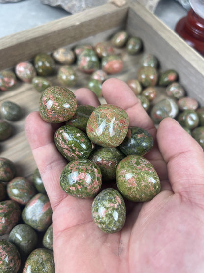 Unakite Tumble Stone: Polished Anxiety Worry Palm Crystal Home Decor Worry Pocket Stress Anxiety Palm Stone