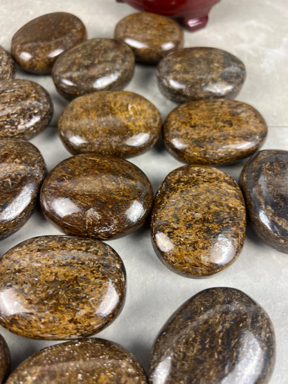 Polished Magnesium Bronzite Palm Stone Anxiety Worry Meditation Decor Home Christmas Birthday