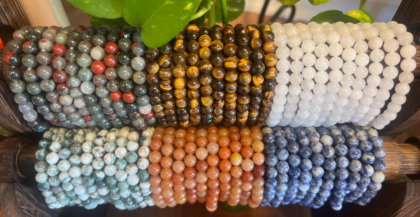 Genuine Natural Crystal 8mm Bead Stretch Bracelets A Grade Premium Natural Gemstone Gift Decor Christmas Xmas Gift Birthday Unisex
