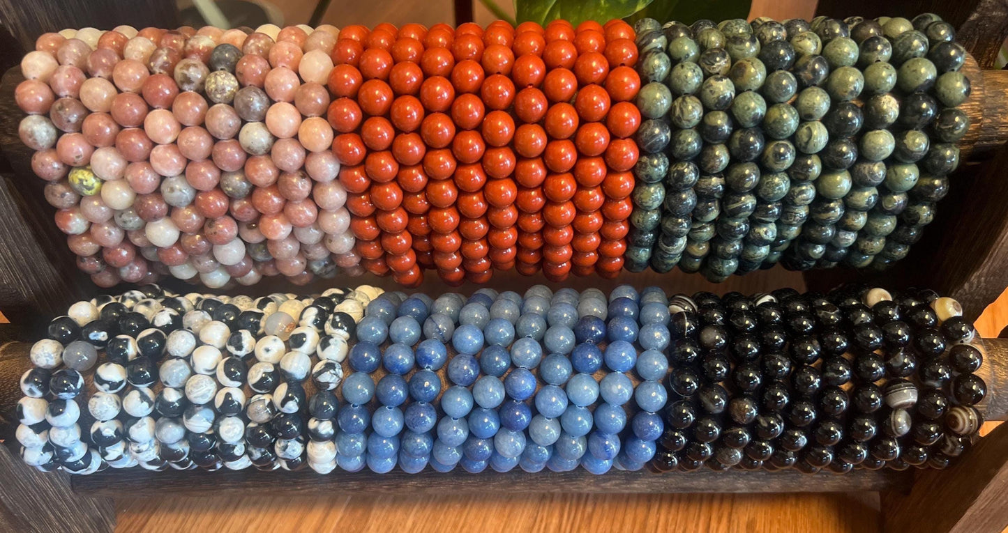 Genuine Natural Crystal 8mm Bead Stretch Bracelets A Grade Premium Natural Gemstone Gift Decor Christmas Xmas Gift Birthday Unisex