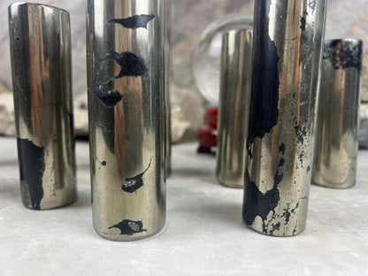 Spanish Iron Pyrite Crystal Rod: Polished Home Decor, Meditation