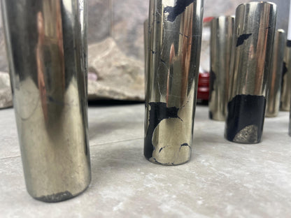 Spanish Iron Pyrite Crystal Rod: Polished Home Decor, Meditation