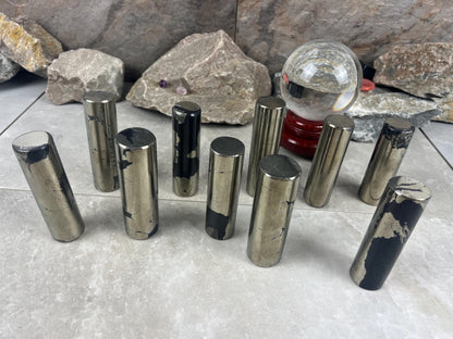 Spanish Iron Pyrite Crystal Rod: Polished Home Decor, Meditation