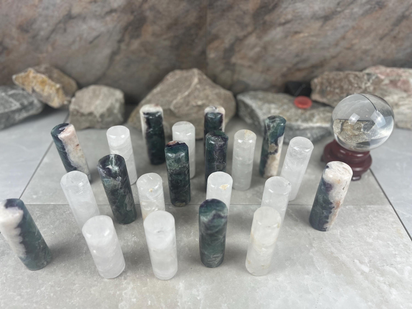 Chihuahua Mexico Rainbow Fluorite Crystal Rods for Focus Anxiety Meditation Christmas Polished Birthday Gift