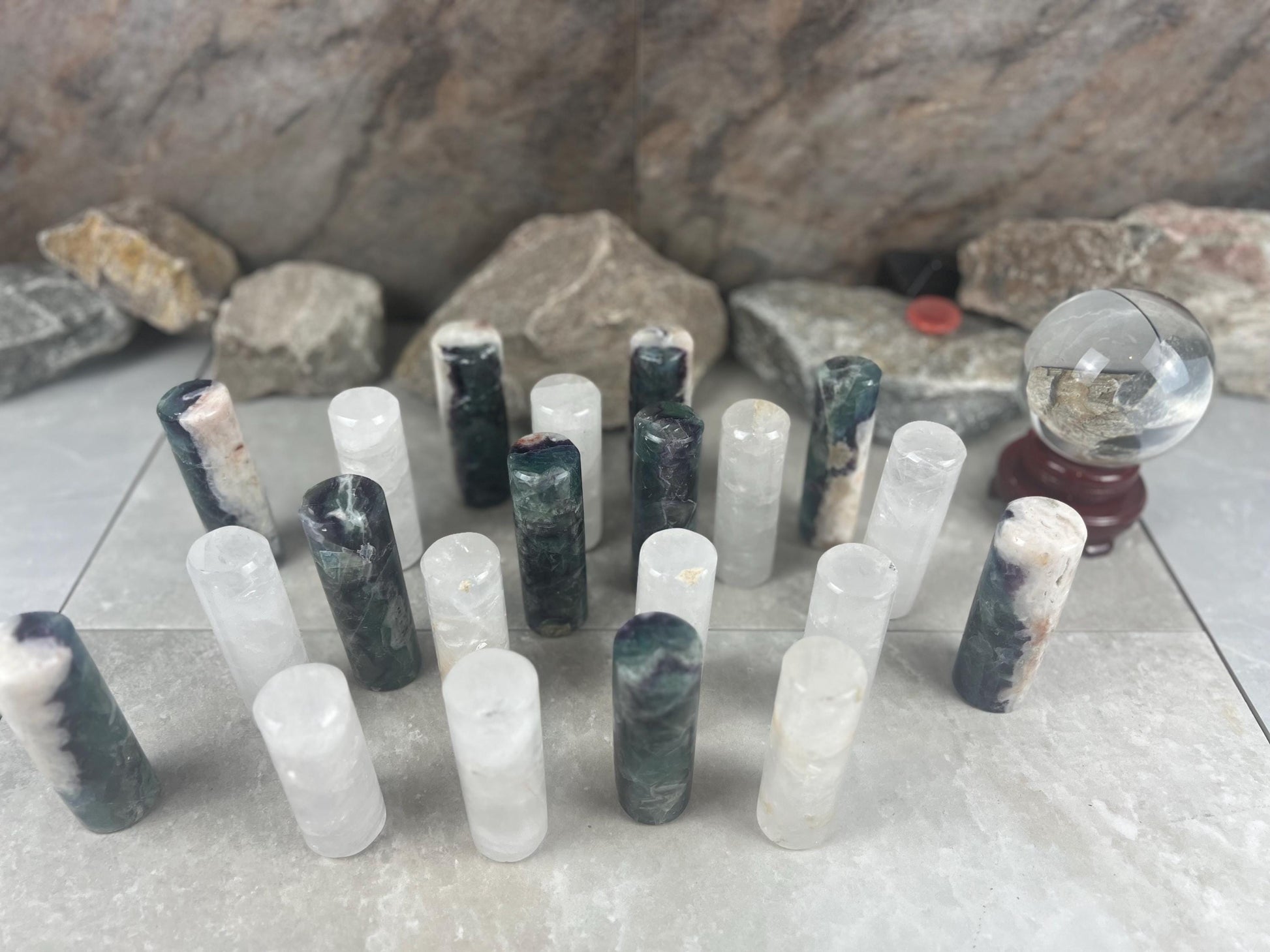 Chihuahua Mexico Rainbow Fluorite Crystal Rods for Focus Anxiety Meditation Christmas Polished Birthday Gift