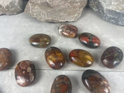 Gujarat India Sea Jasper Palm Stone: Polished Crystal Worry Stone Home Decor Worry Pocket Stress Anxiety Palm Stone
